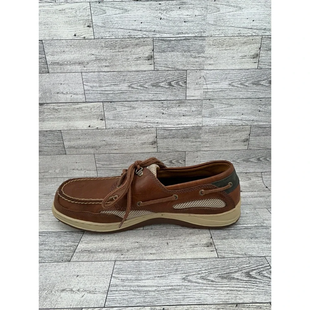 Sebago Clovehitch II Amber Gold Leather Boat Shoes Men Sz 13W Wide Deck Shoe